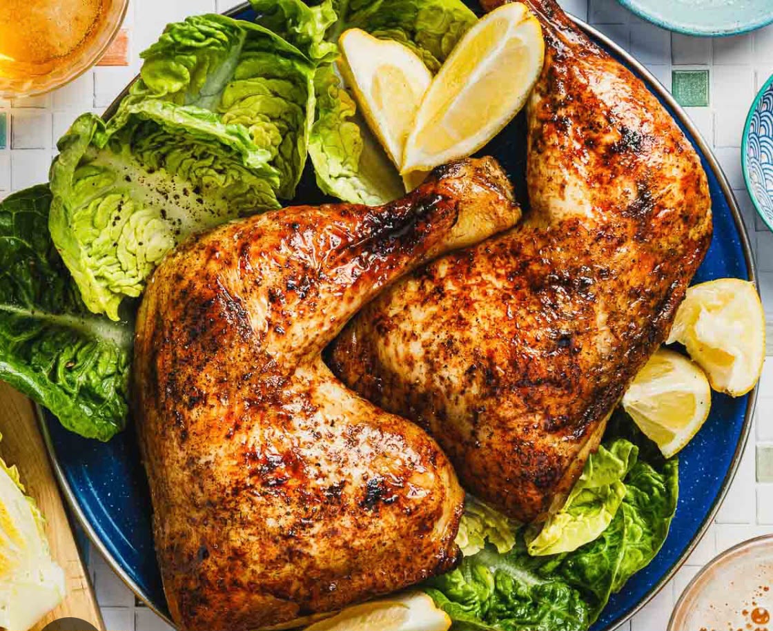 Roasted Chicken Legs and Fries